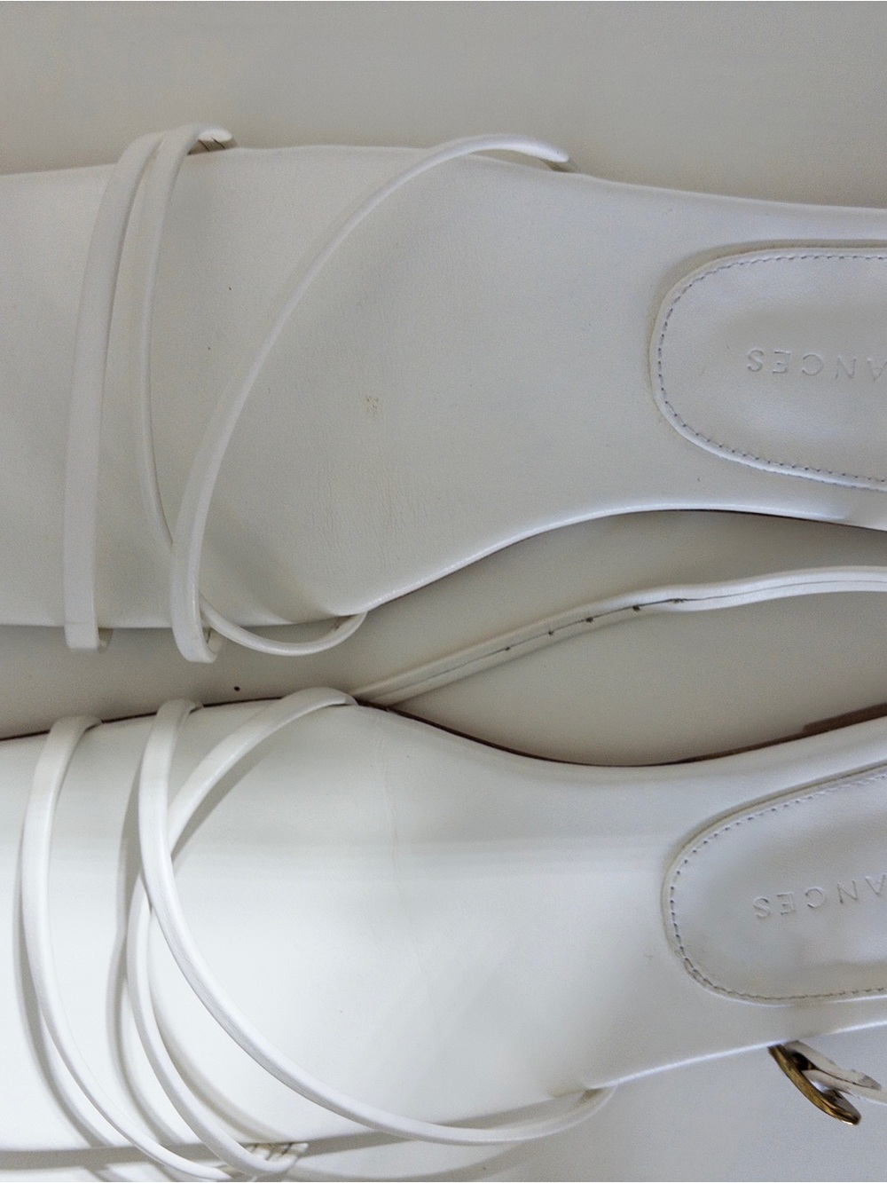 Dear Frances White Leather Strappy Sandals